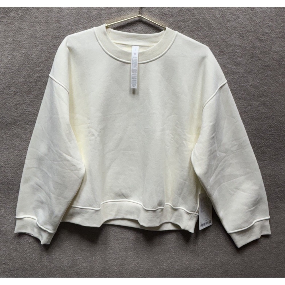 NWT Lululemon Steady State SuperLoft Crew Womens XL Beige‎ Hip Length Athleisure